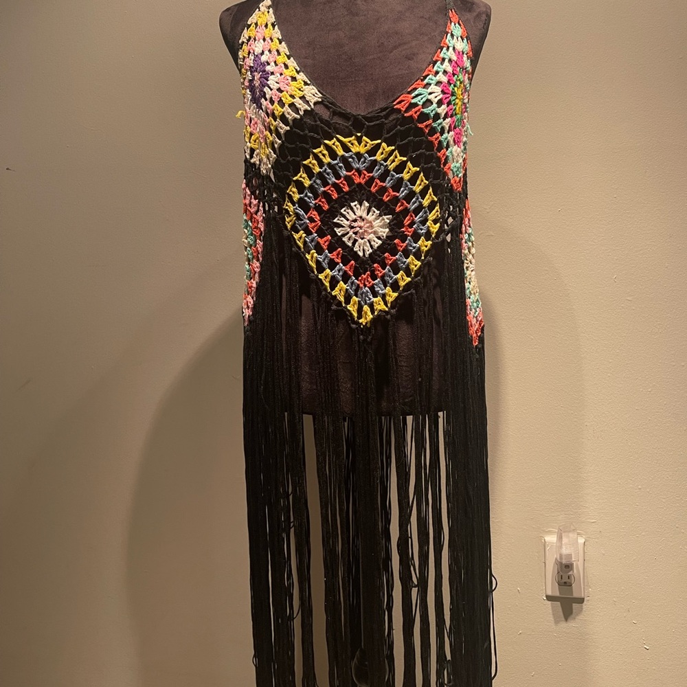 Beach fringe cover up